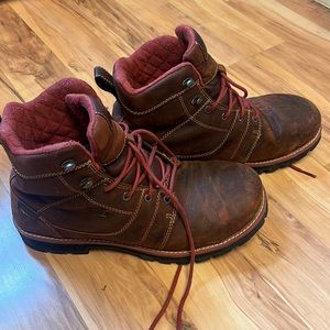 Keen steel toe brown leather work boots